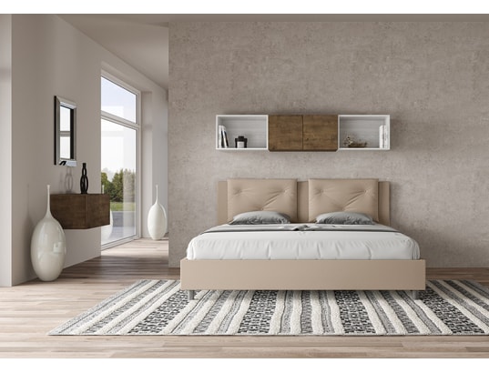 ITYHOME - Lit coffre appia 180x200 similicuir taupe