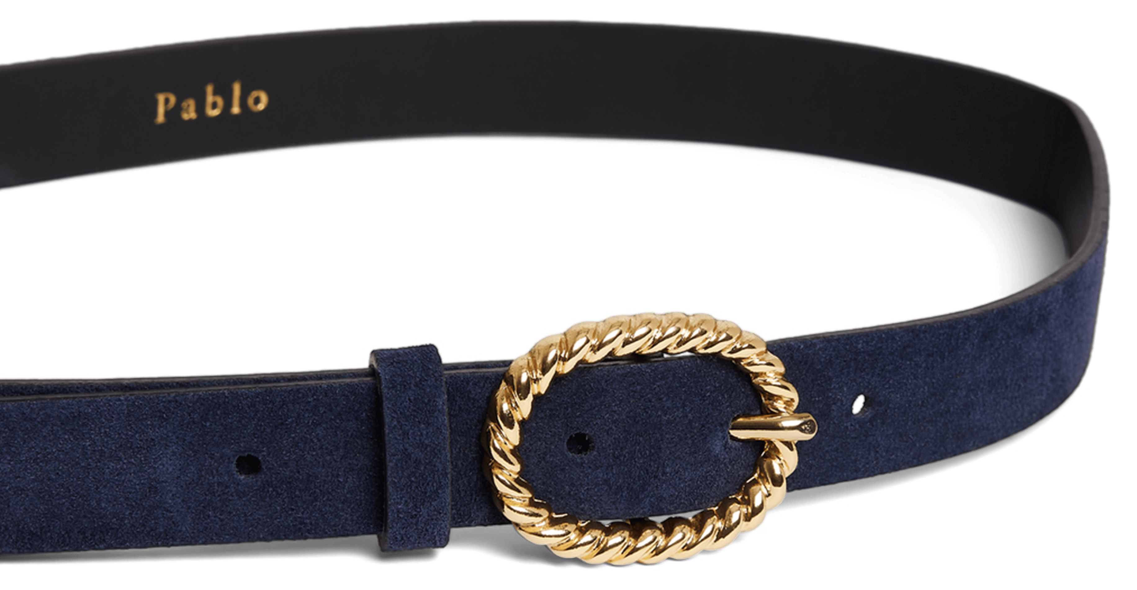 ROMA - Ceinture en cuir velours | Bleu