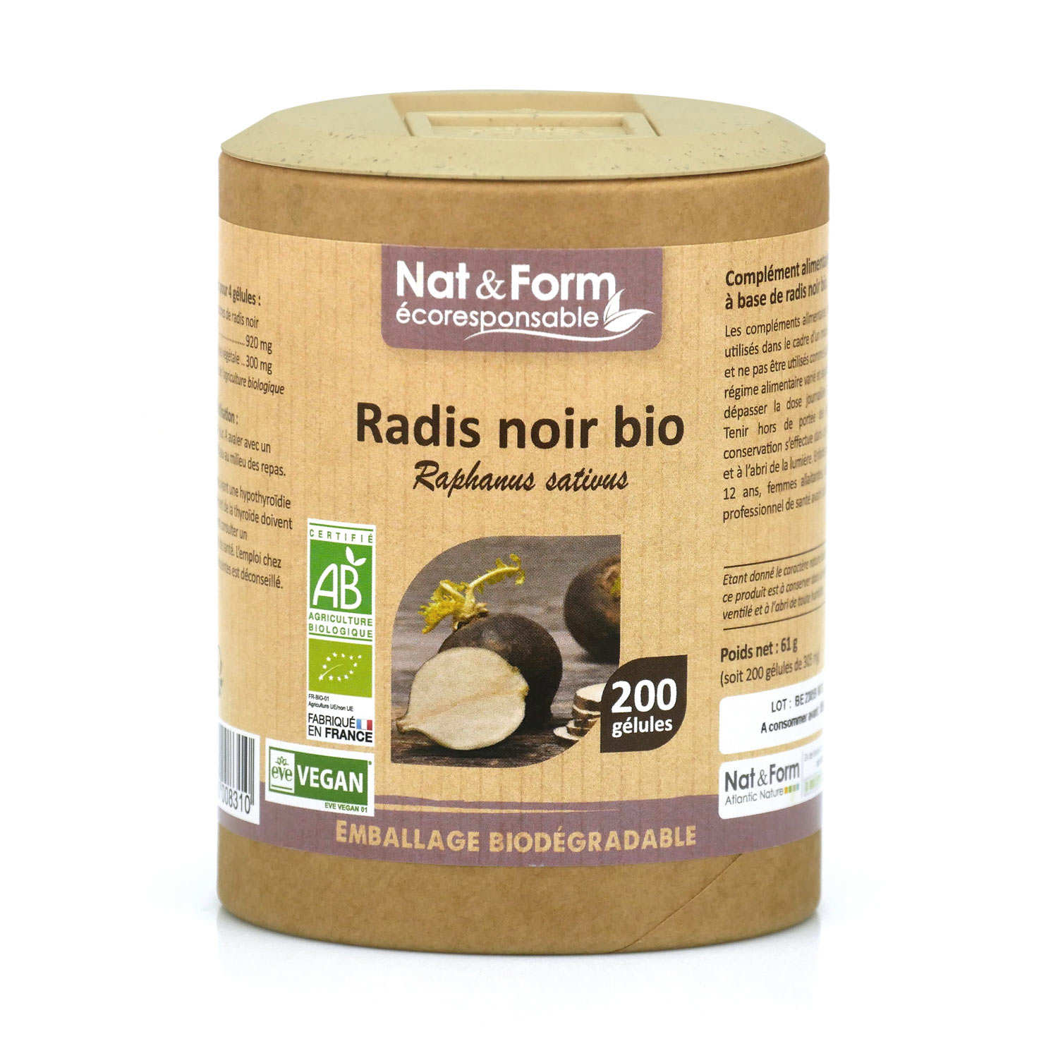 Radis noir bio - 200 gélules de 305mg