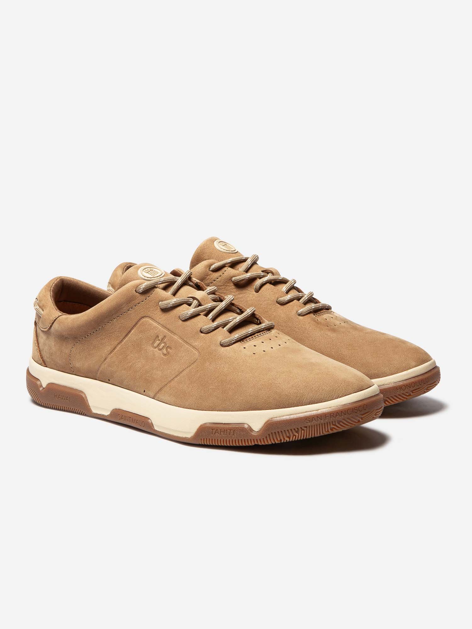 Baskets Homme Confort Cuir Camel