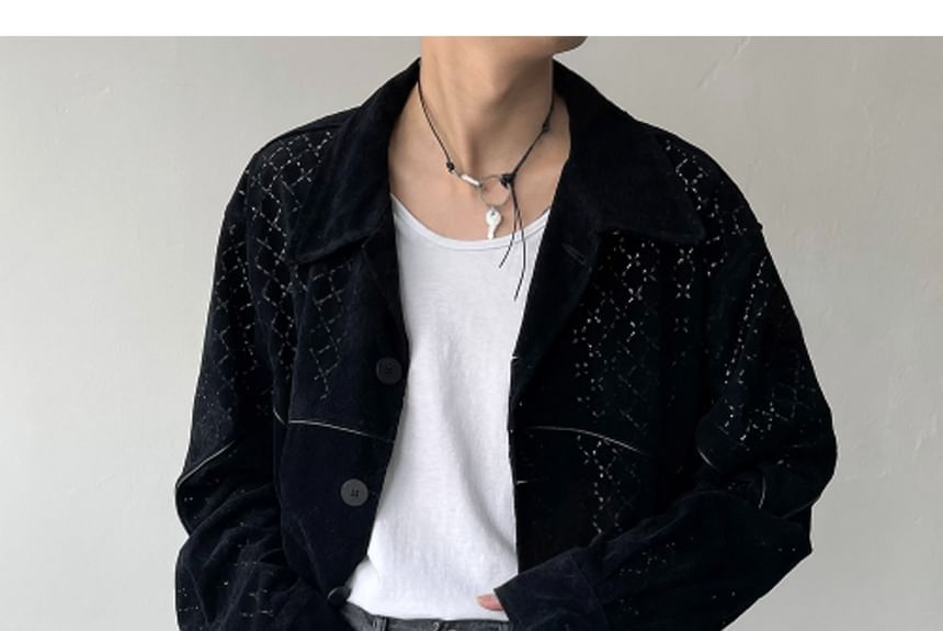 SeoulPop - Unisex geruite jas met knoopjes