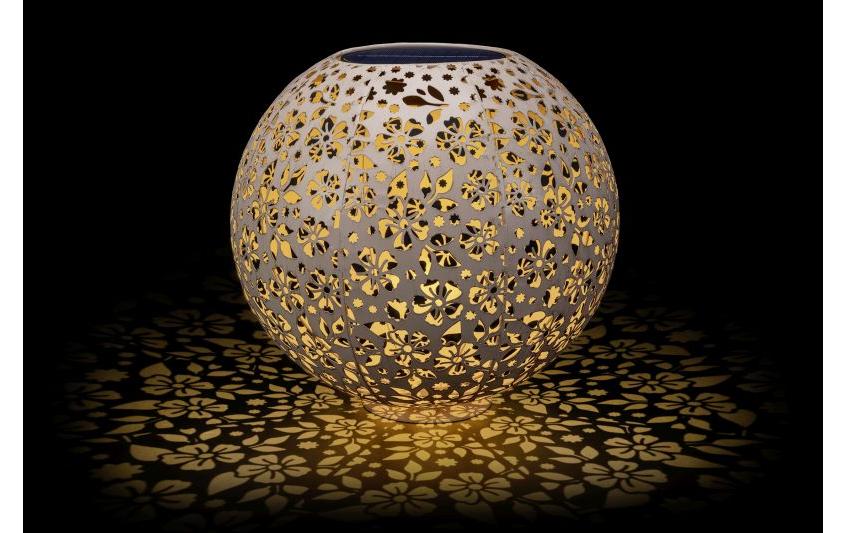 Windlicht Solar Antic Ball Carrera Ø 30 cm, HellrosaSolarleuchte zum Aufstellen