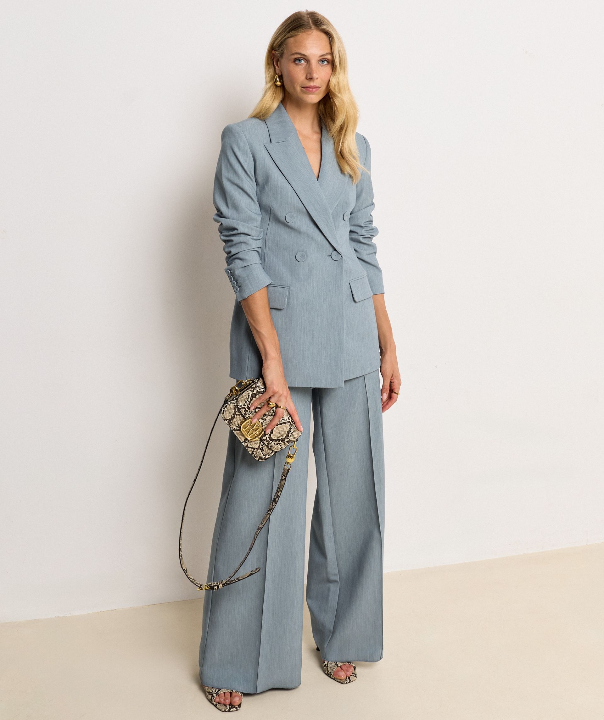 JV-KASSIDY fitted blazer - sky blue melange