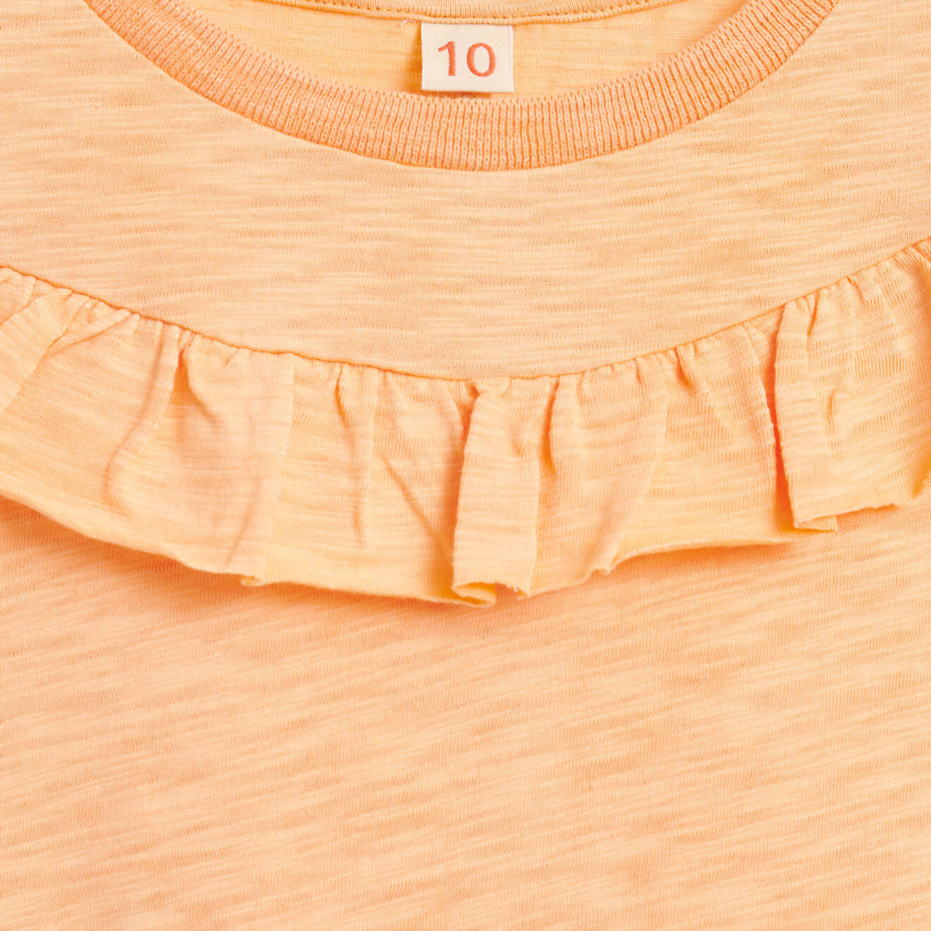 Bellerose T-Shirt Misu en Jersey de Coton à volants orange