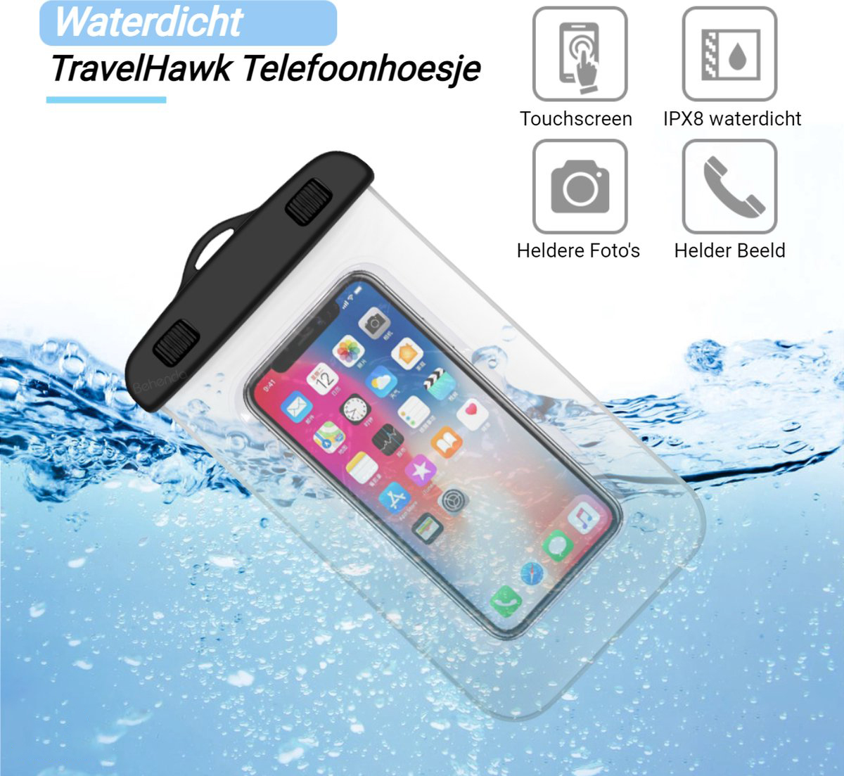 TravelHawk set van 2 waterdichte telefoonhoesjes