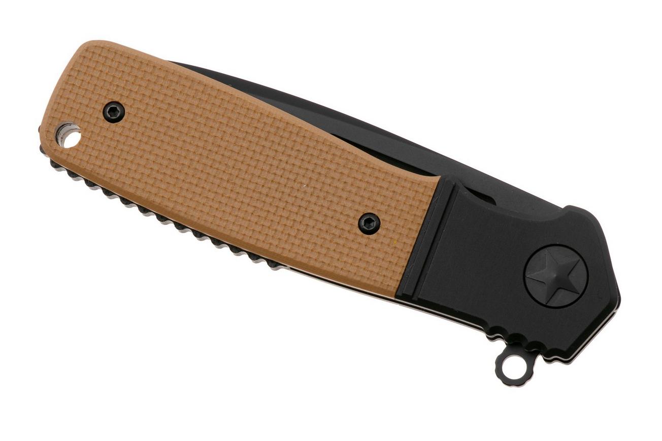 CRKT Homefront Compact Black DLC K245BKP Desert Tan G10 zakmes, Ken Onion design