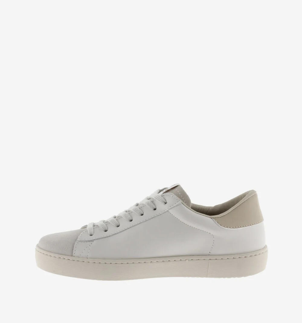 BERLÍN CUIR & CUIR FENDU Baskets blanches unisexes en cuir HIELO