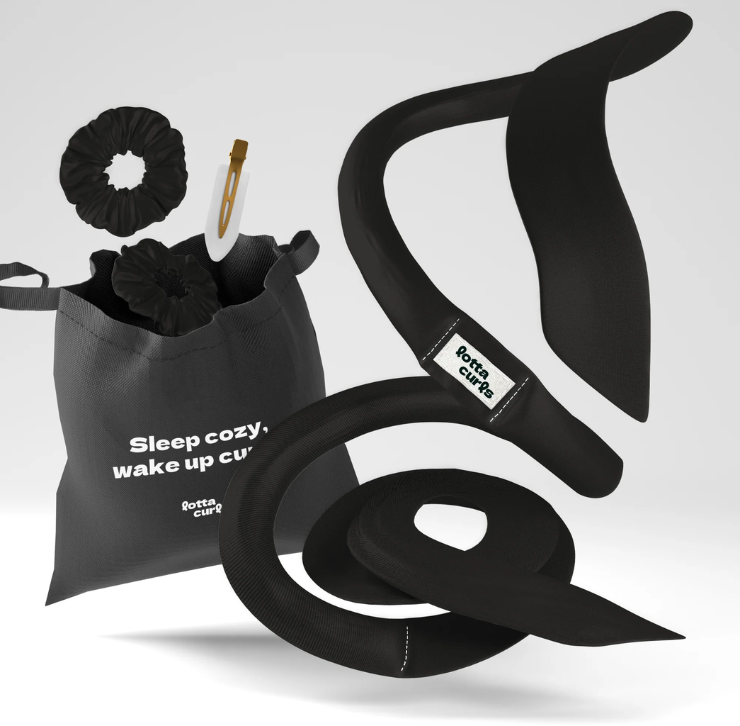 lotta curls  Lockenband Satin Cotton Set, Black