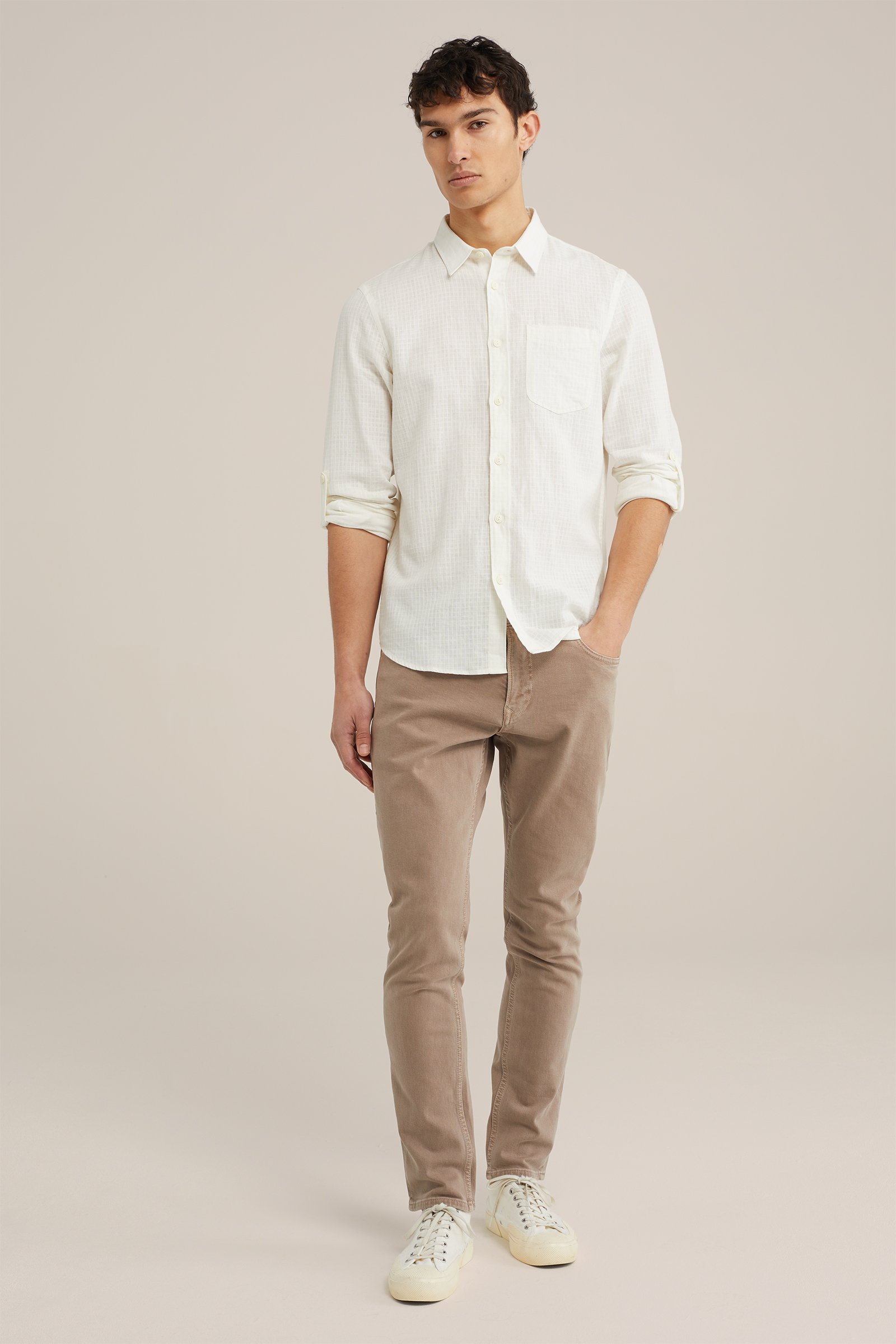 slim fit jeans met medium stretch Blue Ridge Lichtgrijs