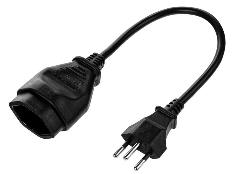 FURBER.power Verlängerungskabel T13-T12 0.2 m, 4 Stück Stromkabel H05 VV-F 3G1.00