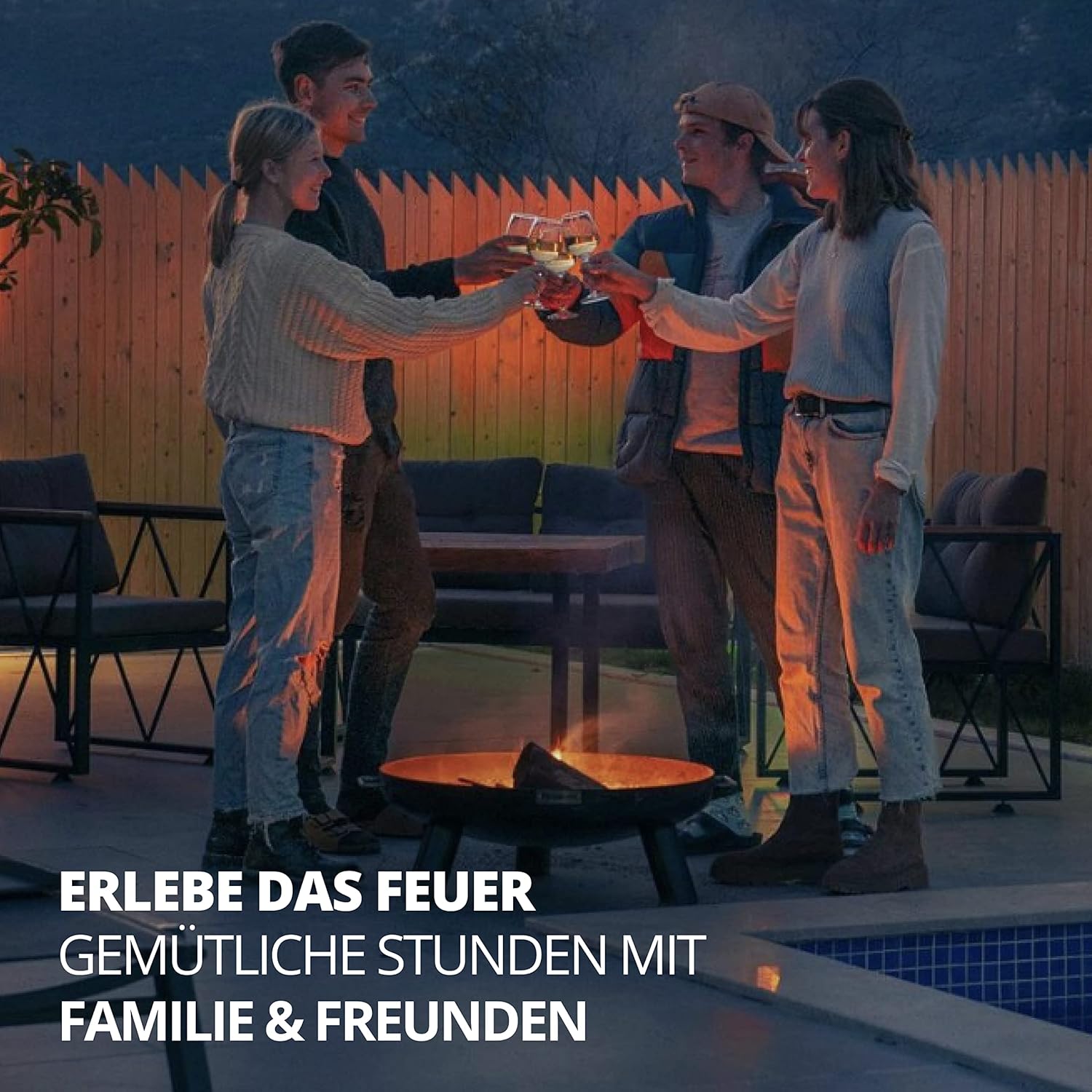 Finnwerk HARRI Feuerschale Rostoptik 60 cm - Exklusiver Stahl mit edler Rost-Patina - Kleine Feuerschalen für den Garten - Dekorativ und Rustikal - Feuerschalen Deckel separat erhältlich