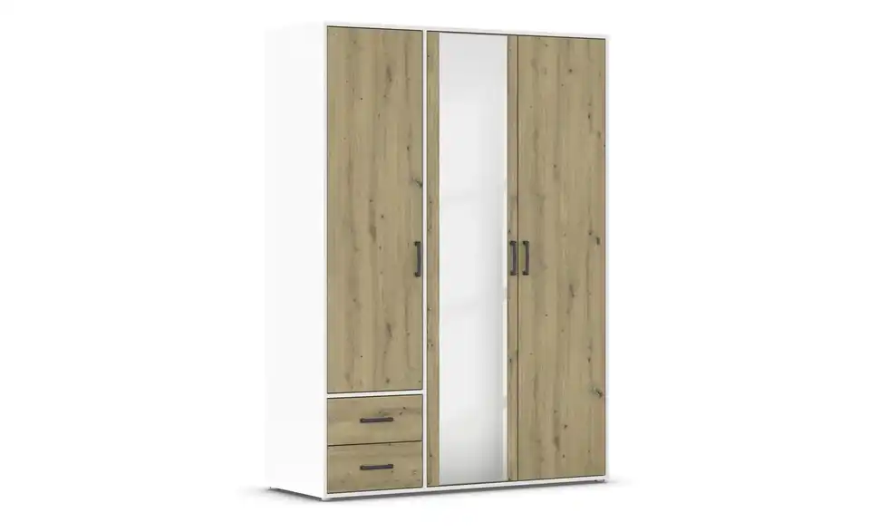 Drehtürenschrank Absetzung: Weiß 140 cm 3 Stück