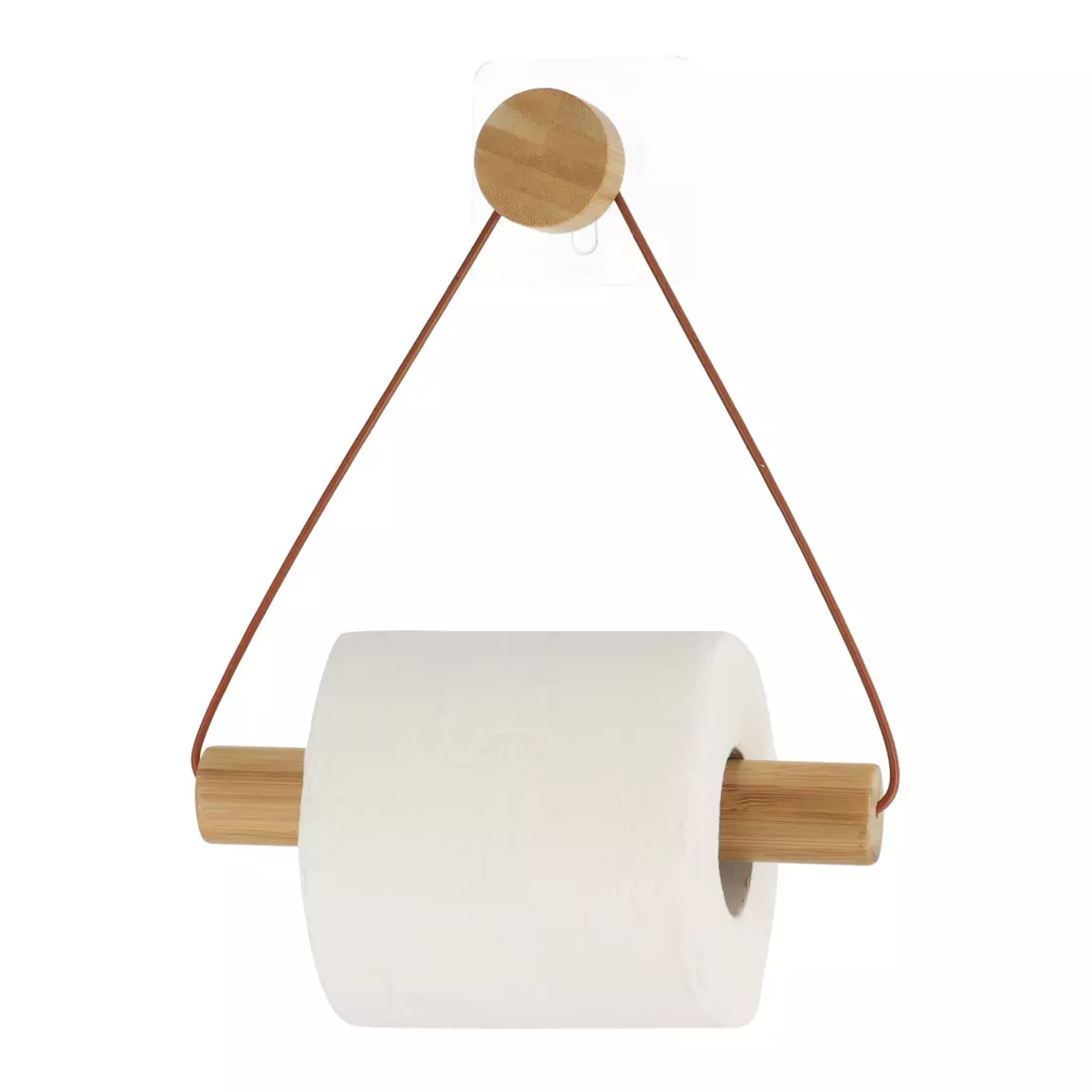 Dérouleur de papier toilette adhésif métal et bambou Easy Chic Caramel