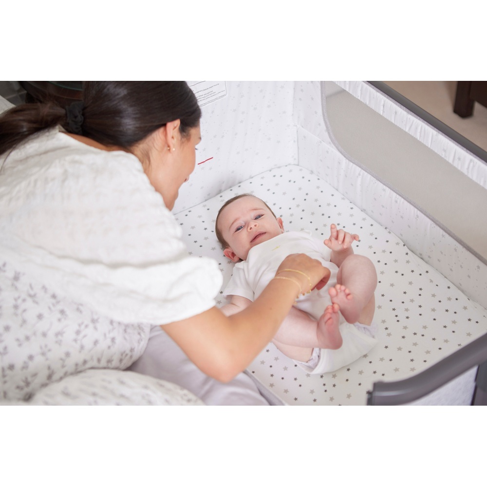 Baby Elegance 95x45cm Jersey Grau Sternen-Bettlaken