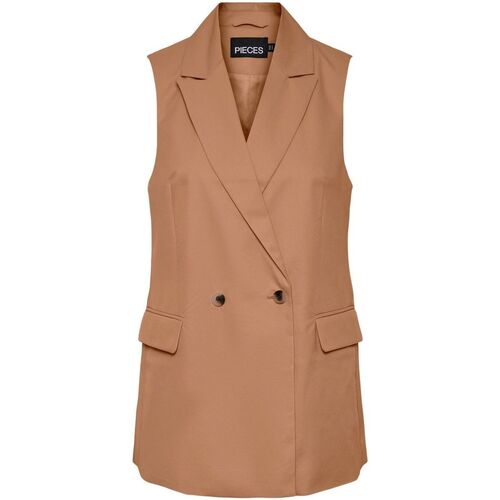 Pieces - 17133310 TALLY VEST-INDIAN TAN Marrón