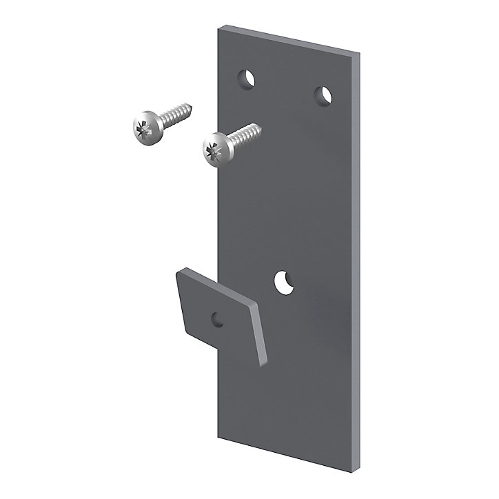 Lot de 2 supports de fixation droit pour joue de rail gris Caraway Innovo GoodHome