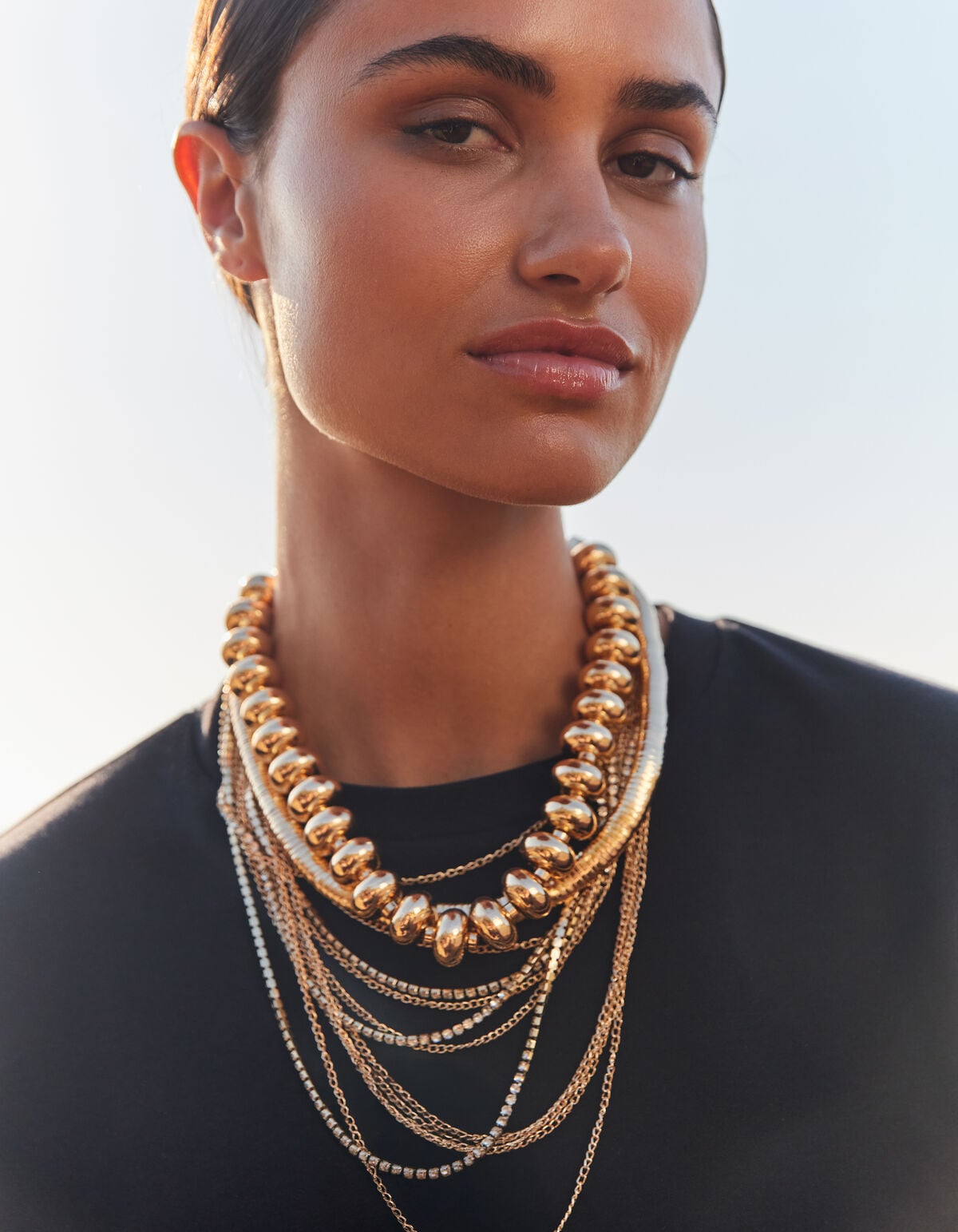 Round Oval Ketting Goud