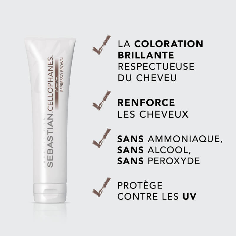 Soin colorant Cellophanes espresso brown Sebastian 300ML
