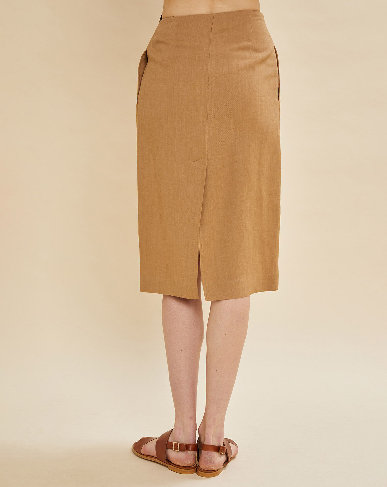 Chloé Stora Jupe en Lin mélangé Jackie beige