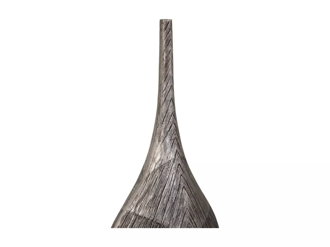 Vase en polyrésine argenté 23,5x13,5x48,5h