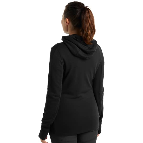 Veste polaire randonnée ICEBREAKER W QUANTUM III LS ZIP HOODIE BLACK