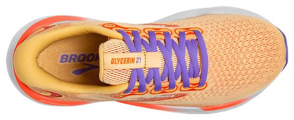 Chaussures Running Brooks Glycerin 21 Corail Femme