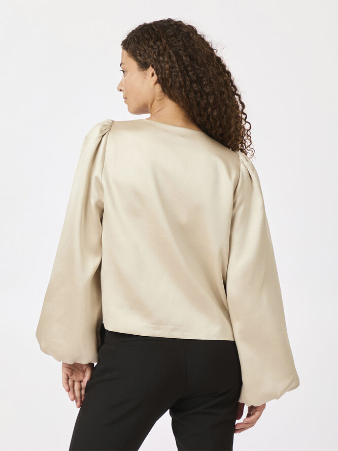 Neo Noir Daliska Dull Satin Blouse Sand