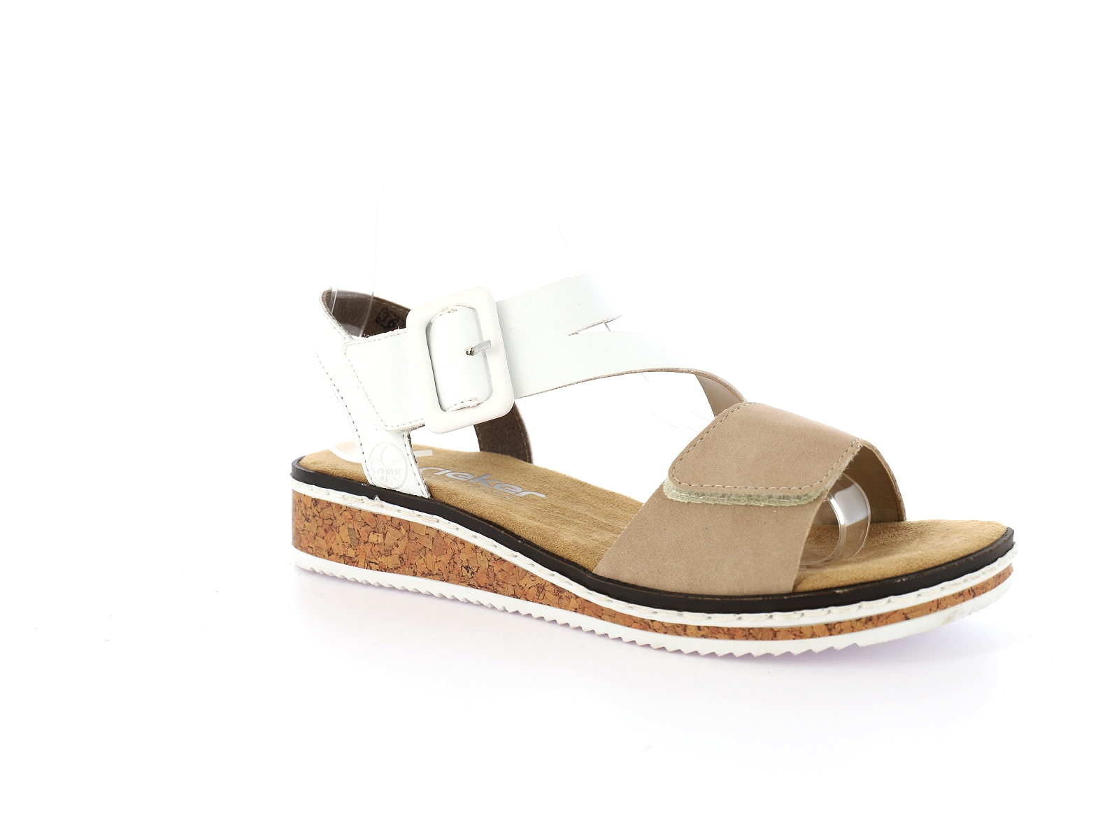 Rieker-V3660 Synthétique Blanc Beige