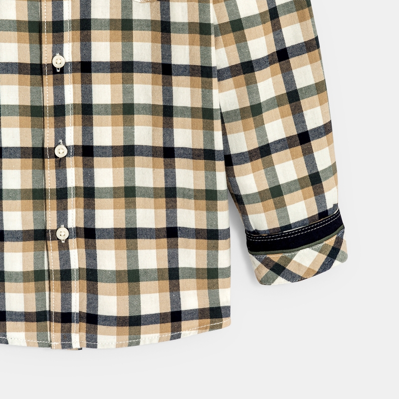 Chemise à carreaux beige Garçon