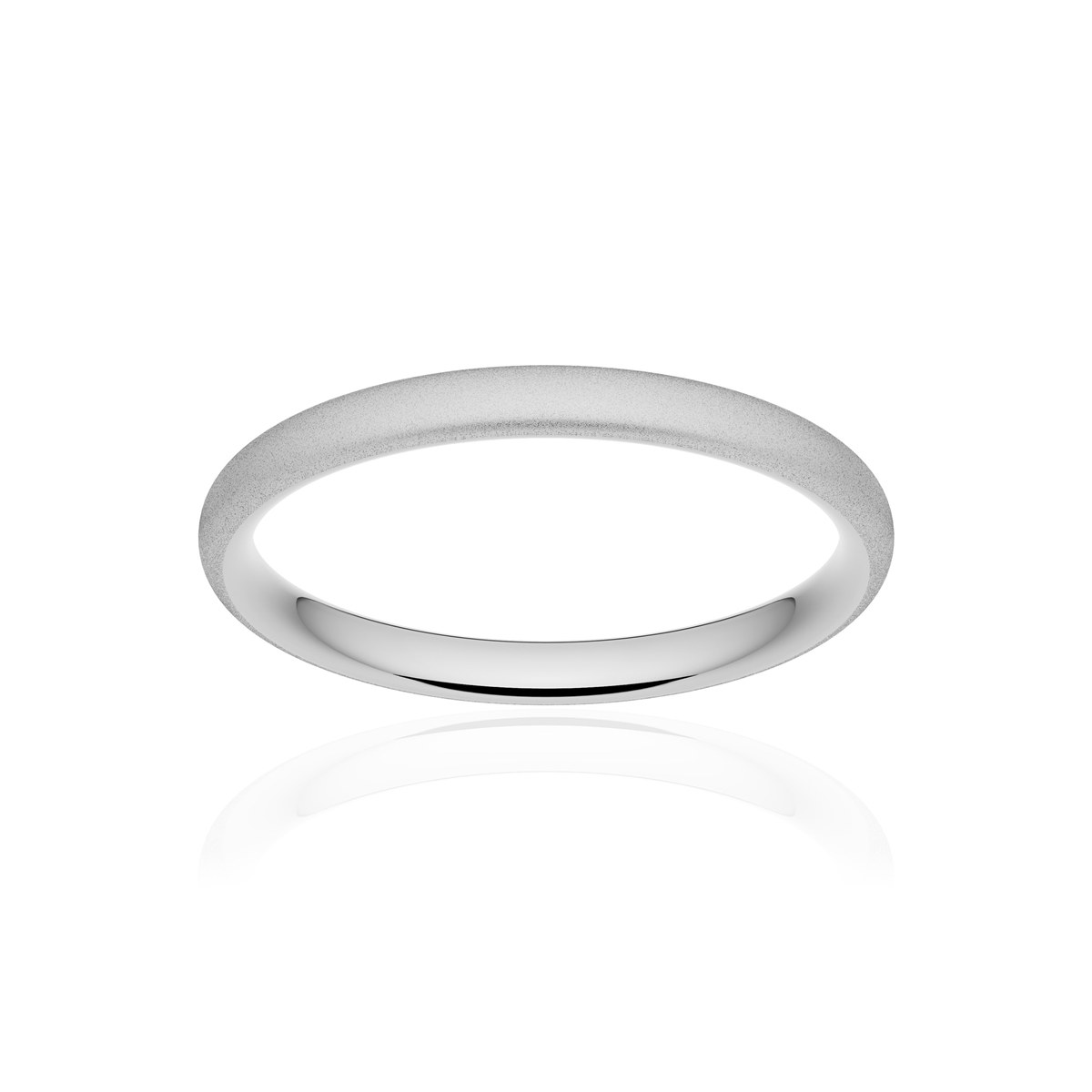 Alliance platine 950 sablé ruban confort 2,5 mm