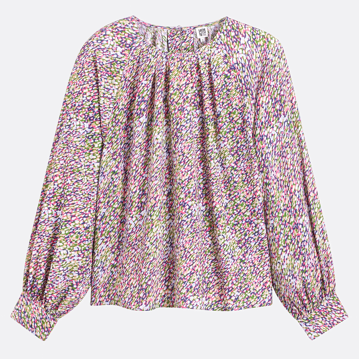 COLEÇÃO LA REDOUTE<br>Blusa fluida estampada, modelagem ampla, gola redonda