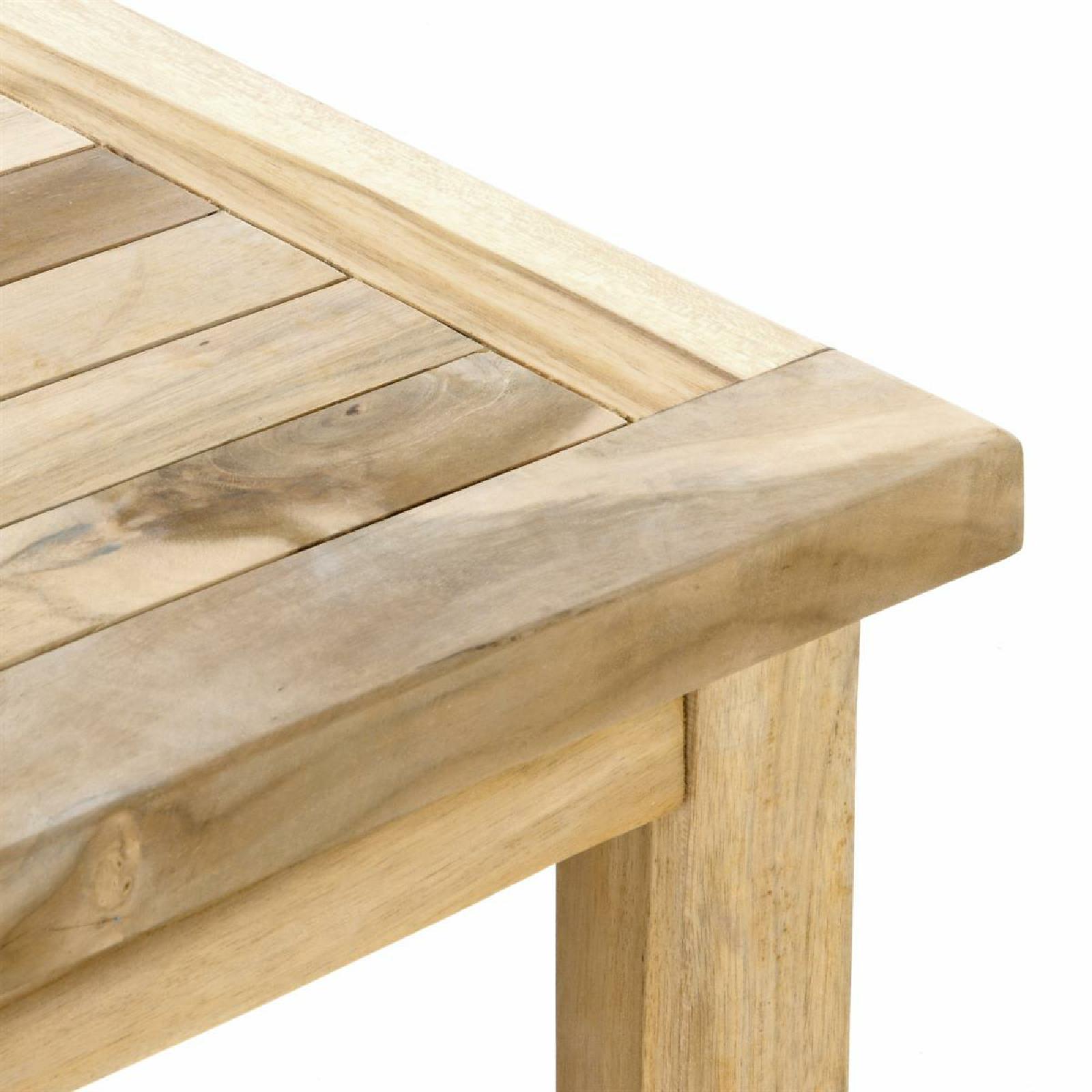 VCM Beistelltisch Blumenhocker Balkon Terrasse Teak-Holz natur 50x50cm
