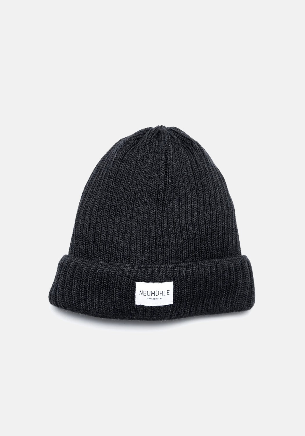 Neumuhle Wollmütze Elbe Organic Merino Slate Dust