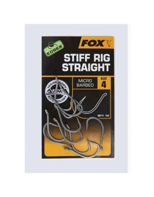 Fox Edges Armapoint Stiff Rig Straight 10 stuks - Haken