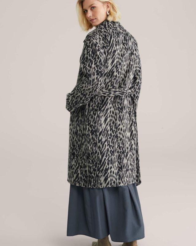 WE Fashion - Dames Jas - Grijs - Luipaardprint - Regular Fit
