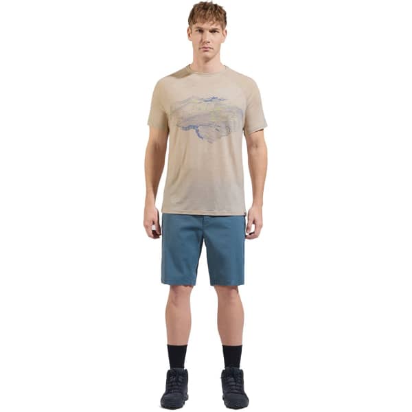 T-shirt randonnée ODLO ASCENT PW 130 TOPOGRAPHY CREW NECK S/S SILVER CLOUD MELANGE
