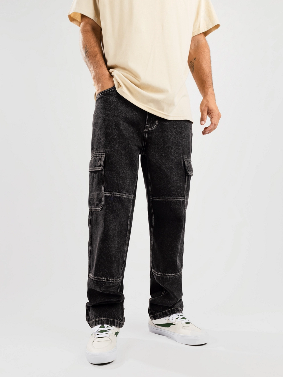 Empyre Sk8 Denim Cargo Jeans black