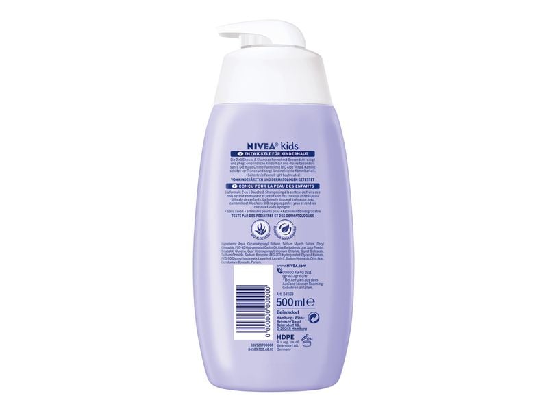 NIVEA 2in1 Shower & Shampoo Girl 500 ml Shampoo und Duschgel für Kinder