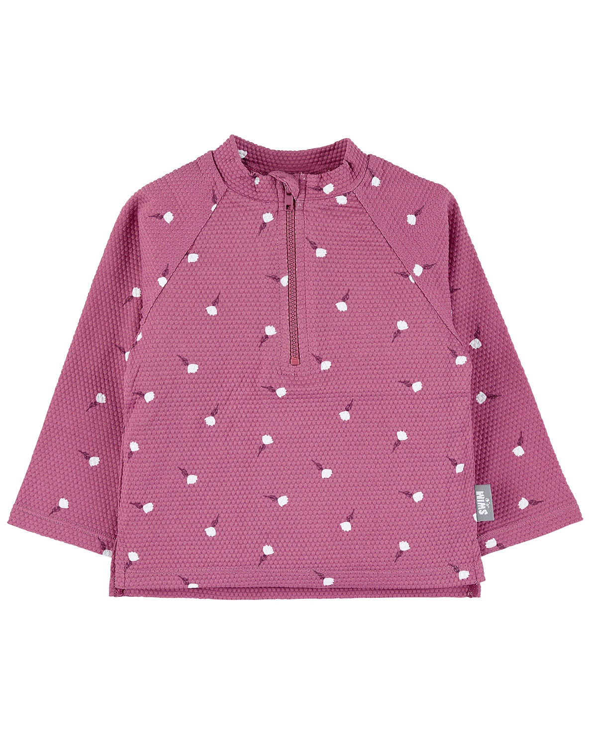 Langarm-Schwimmshirt BLUMEN in purpur
