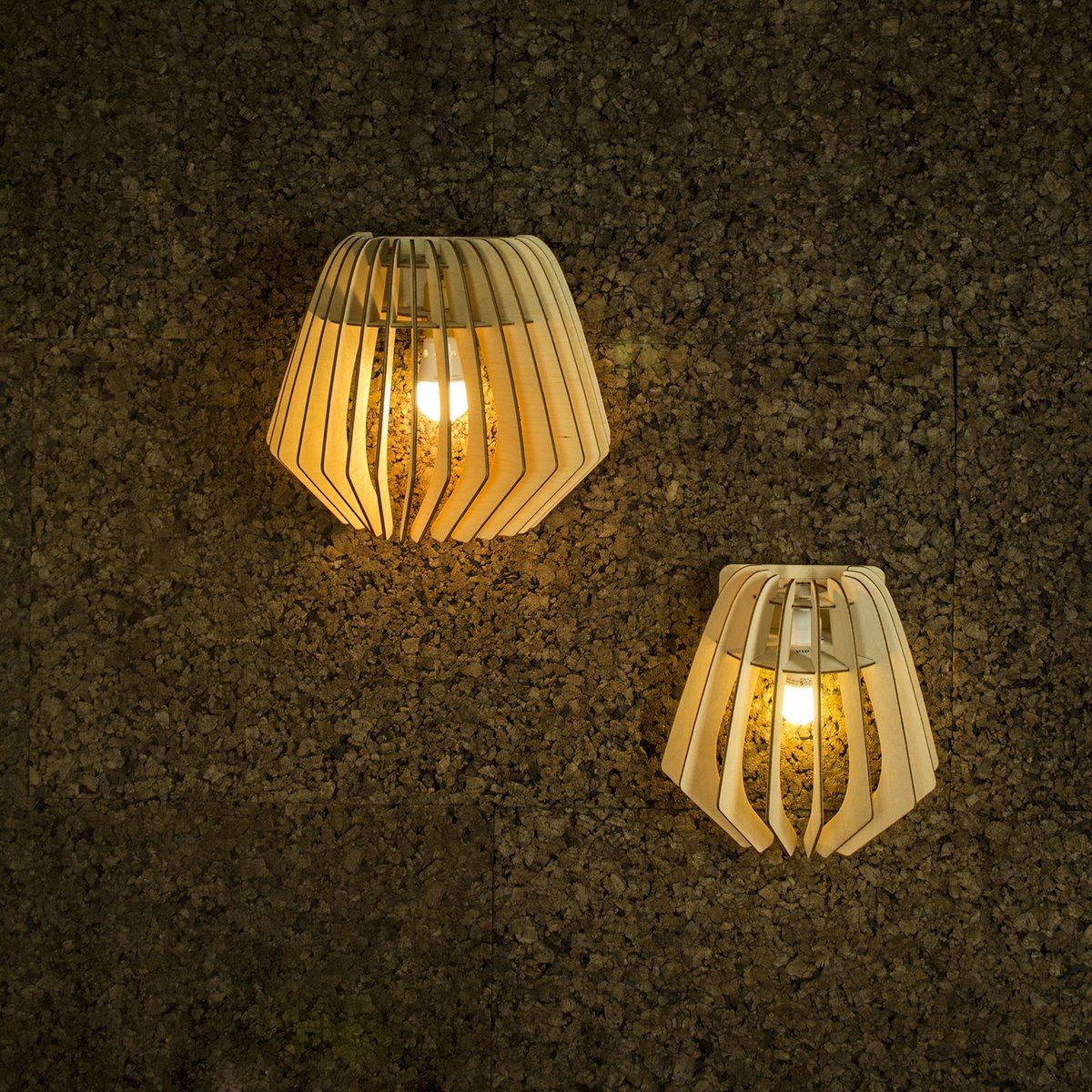 Original houten hanglamp - met koordset wit medium