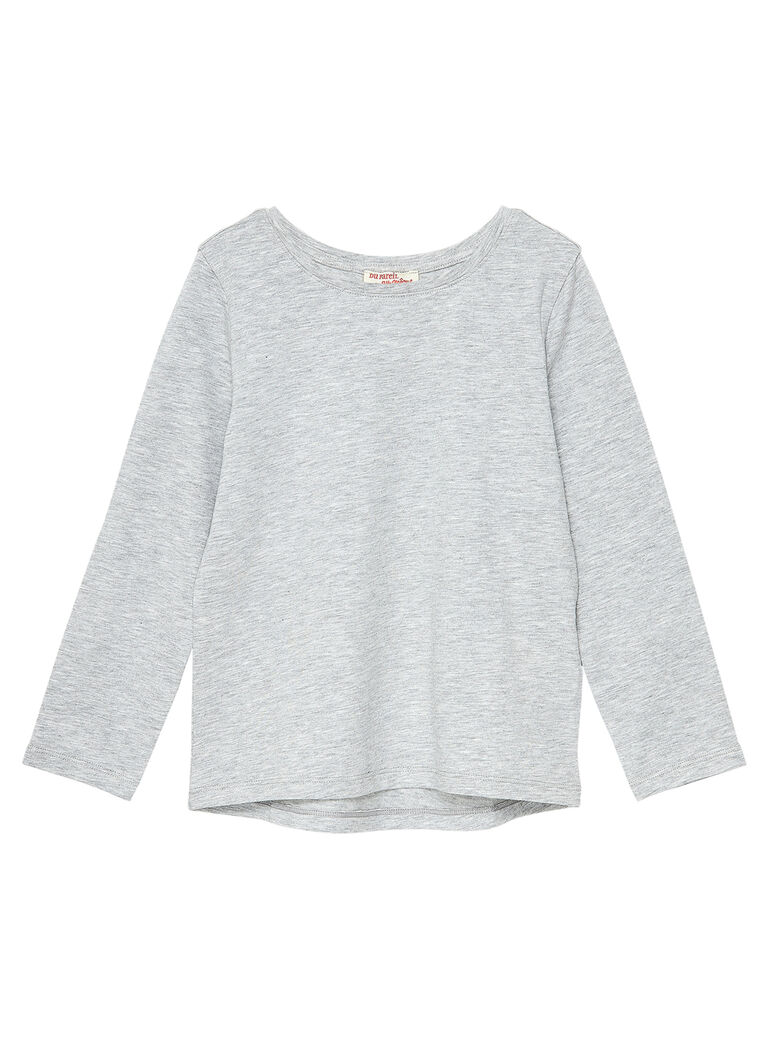 Tee Shirt Manches Longues Gris chiné