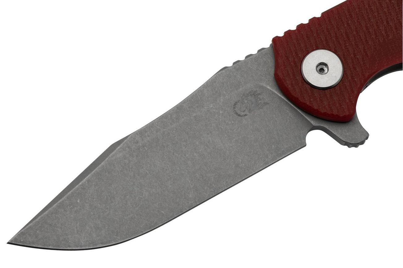 Rick Hinderer Project X, MagnaCut Clip point, Working Finish, Red G10 zakmes