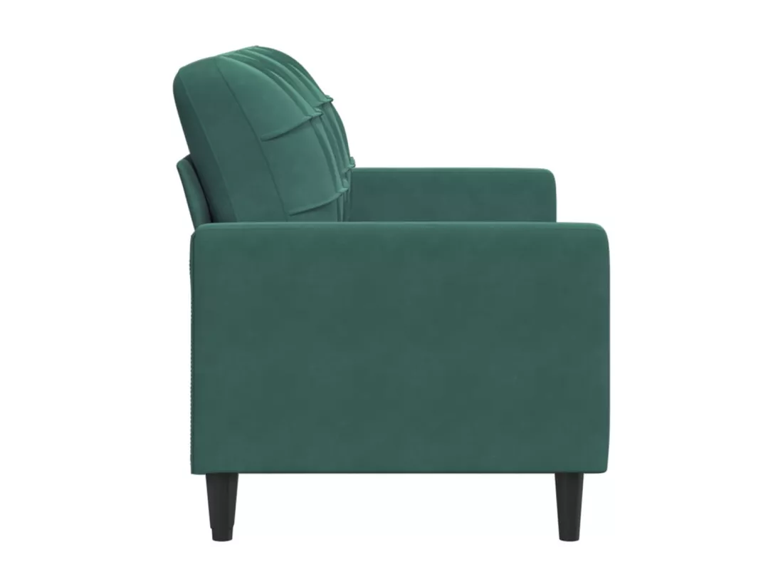 Canapé à 2 places Vert foncé 140 cm Velours