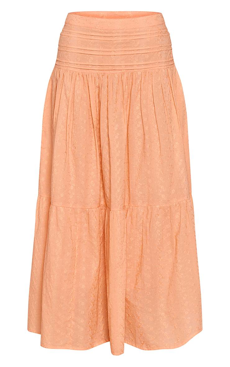 Pêche Ensemble Jupe Maxi Broderie Avec Haut Coordonné