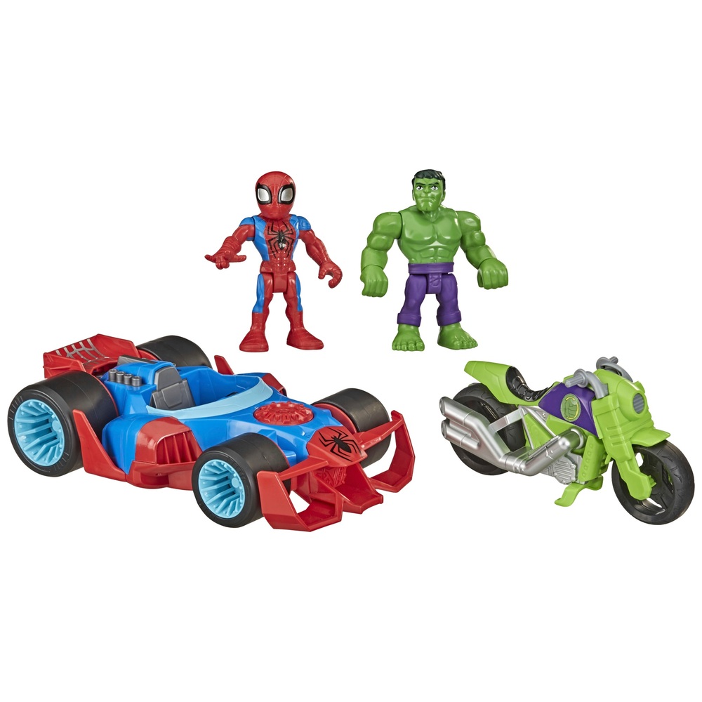Playskool Heroes Marvel Superhelden-Abenteuer 13 cm Action-Rennfahrzeuge 2er-Pack
