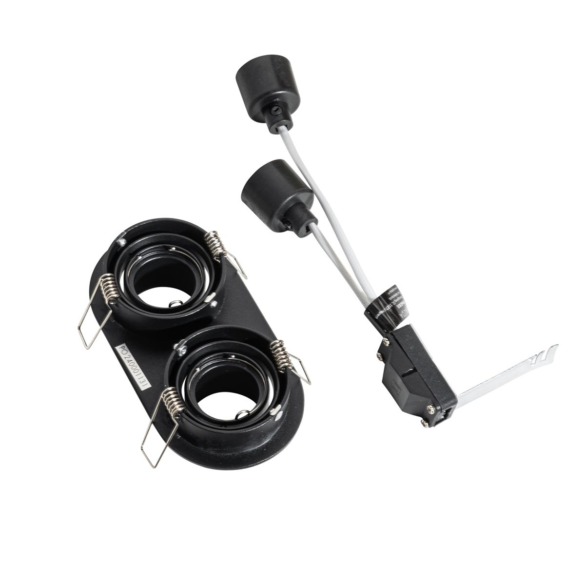 Afgeronde inbouwspot zwart GU10 35mm kantelbaar 2-lichts - Installa