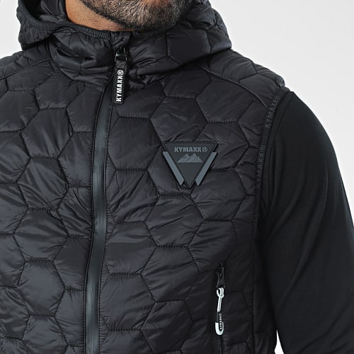 Doudoune Capuche Sans Manches Noir