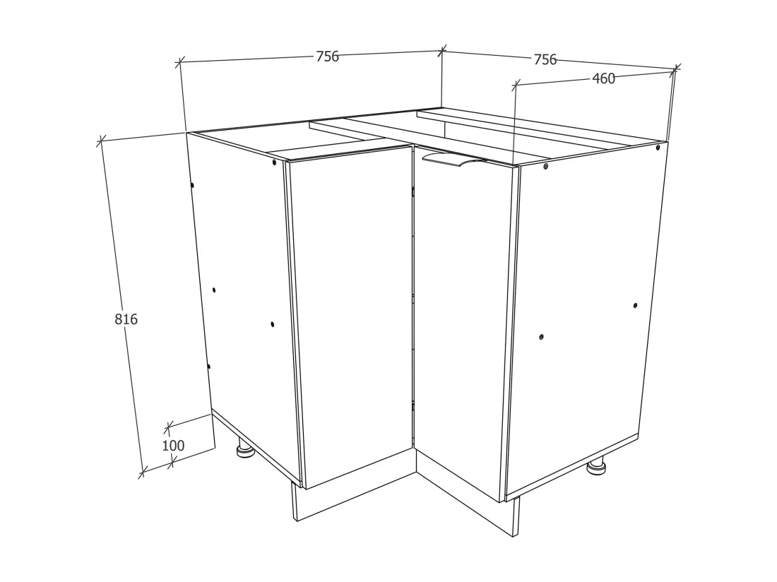 Armoire de cuisine d'angle Fasola