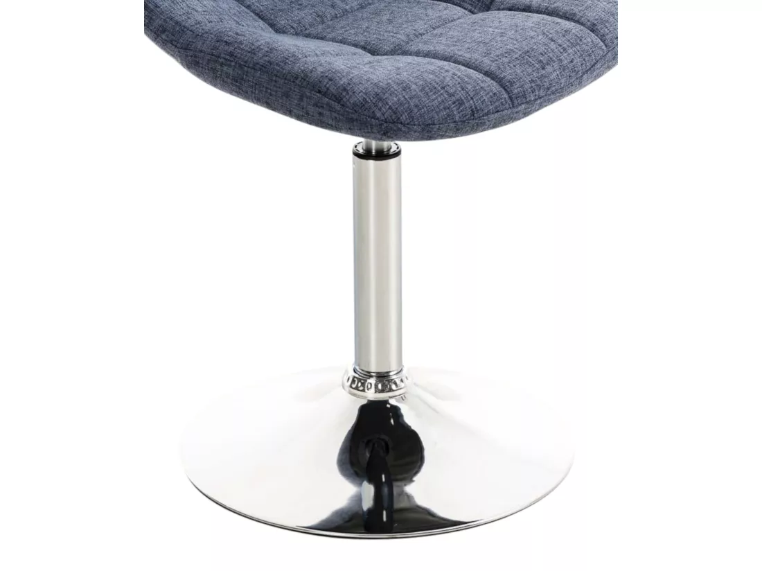 Lot de 2 Chaise de bureau - Tissu & Métal chromé - Bleu - Emil