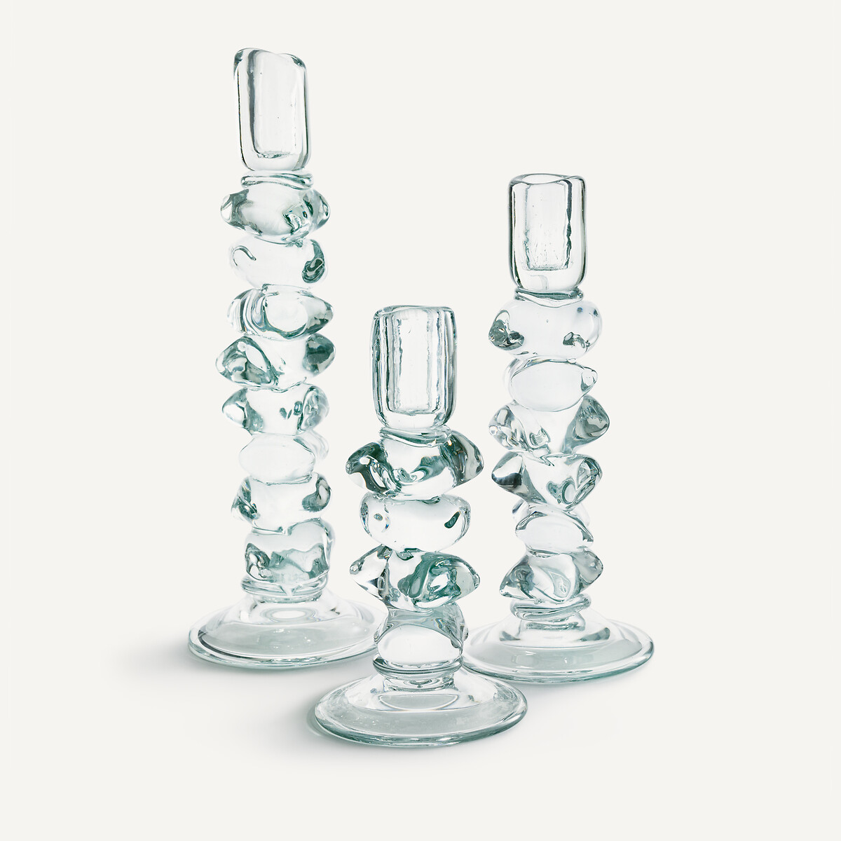 AM.PM<br>Castiçal de vidro transparente, 23 cm de altura, Qimera